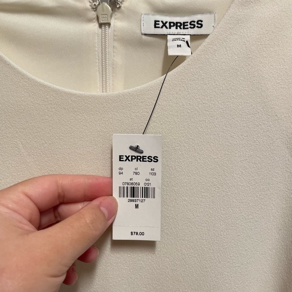 EXPRESS Strong Shoulder Side Cutout Mini Dress - Picture 7 of 15